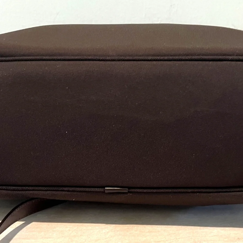 Luxurious Salvatore Ferragamo Vara Shoulder Bag in Dk Brown Nylon & Leat…